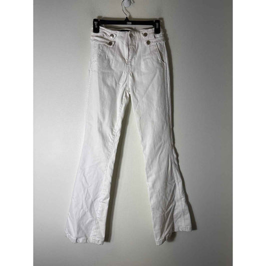 Veronica Beard White "Beverly Skinny Flare" High Rise Jeans Sz 25