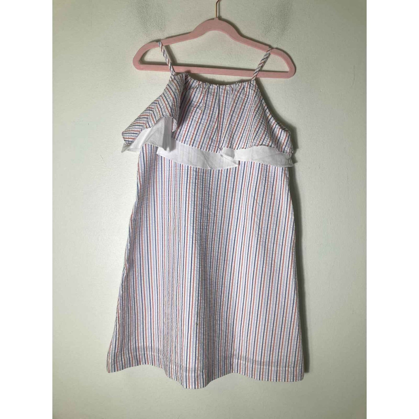 Girls Bella Bliss Red White & Blue Seersucker Sundress Sz 8