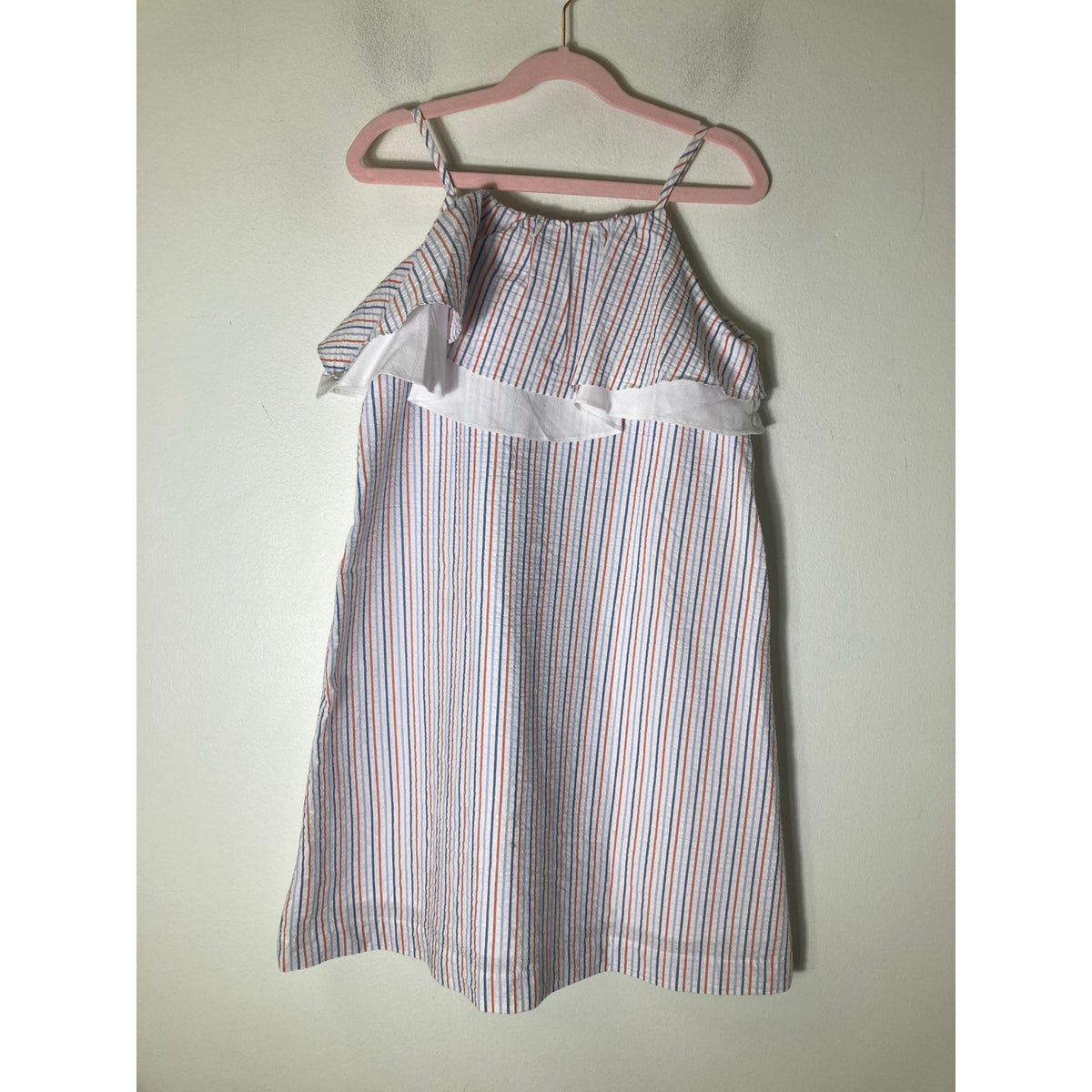 Girls Bella Bliss Red White & Blue Seersucker Sundress Sz 8
