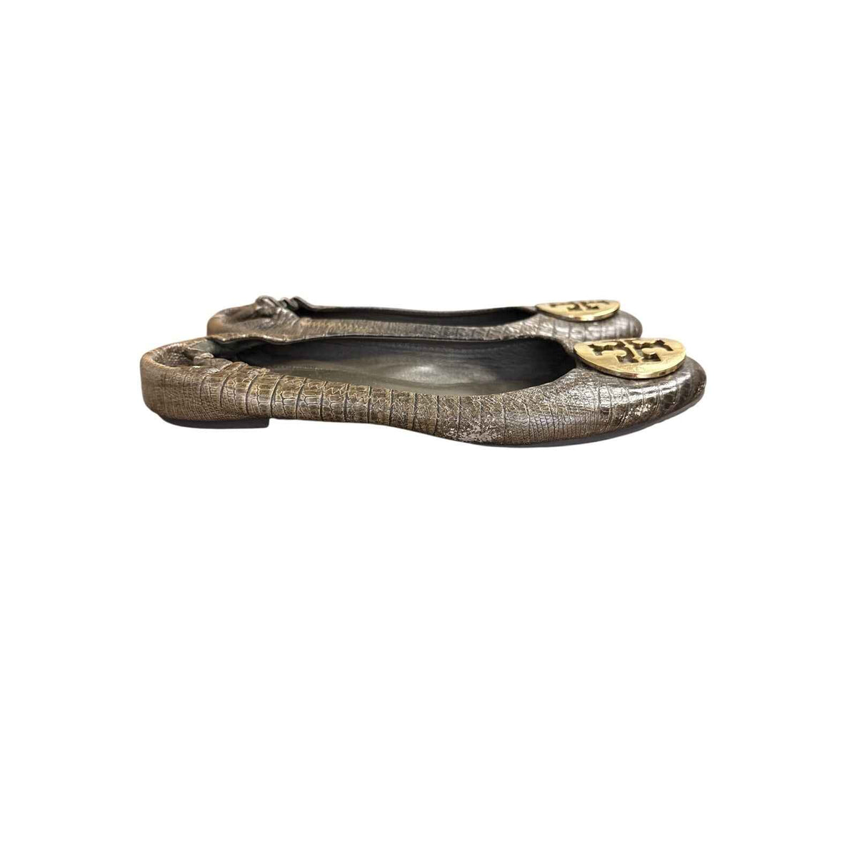Tory Burch Green Snake Flats Sz 8