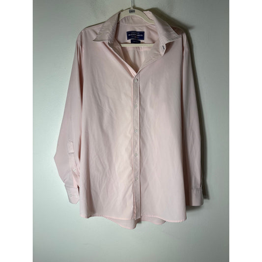 Men's Mizzen + Main Pale Pink Long Sleeve Button Up Dress Shirt Sz XL