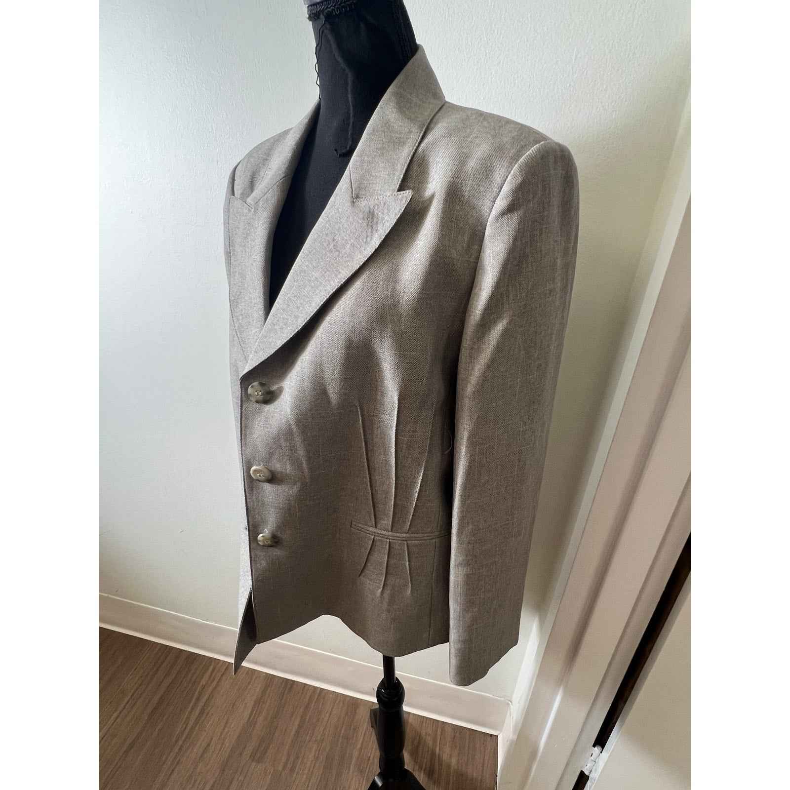 Evan-Picone Gray Polyester Suite Coat and Pants Size 16