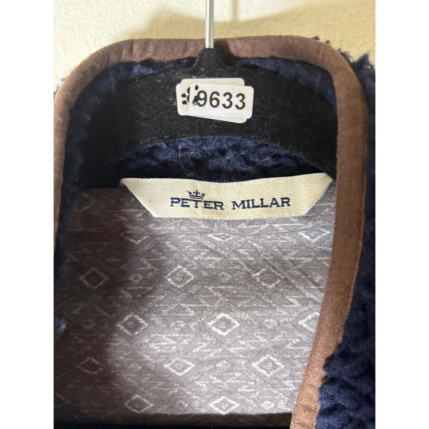 Men's Peter Millar Navy Blue Sleevless Sherpa Vest Sz L