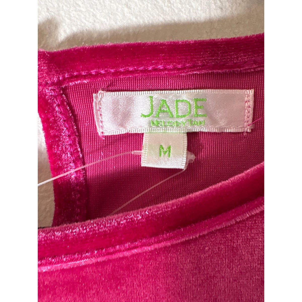 Jade Bright Pink Velvety Short Sleeve Top Sz M