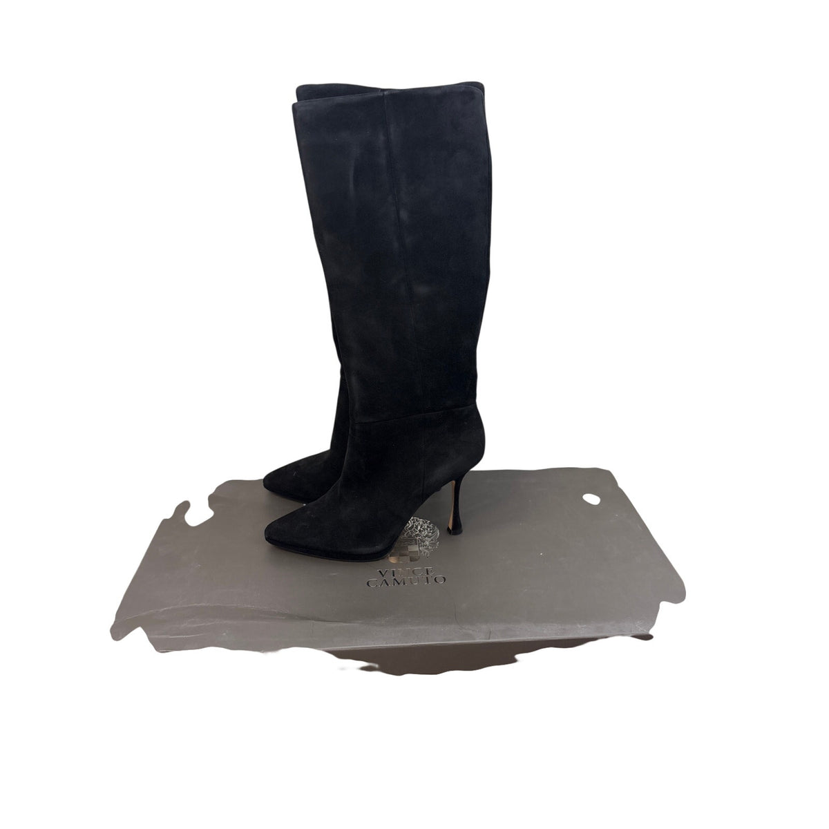 Vince Camuto Black High Suede Heel Boot Sz 9