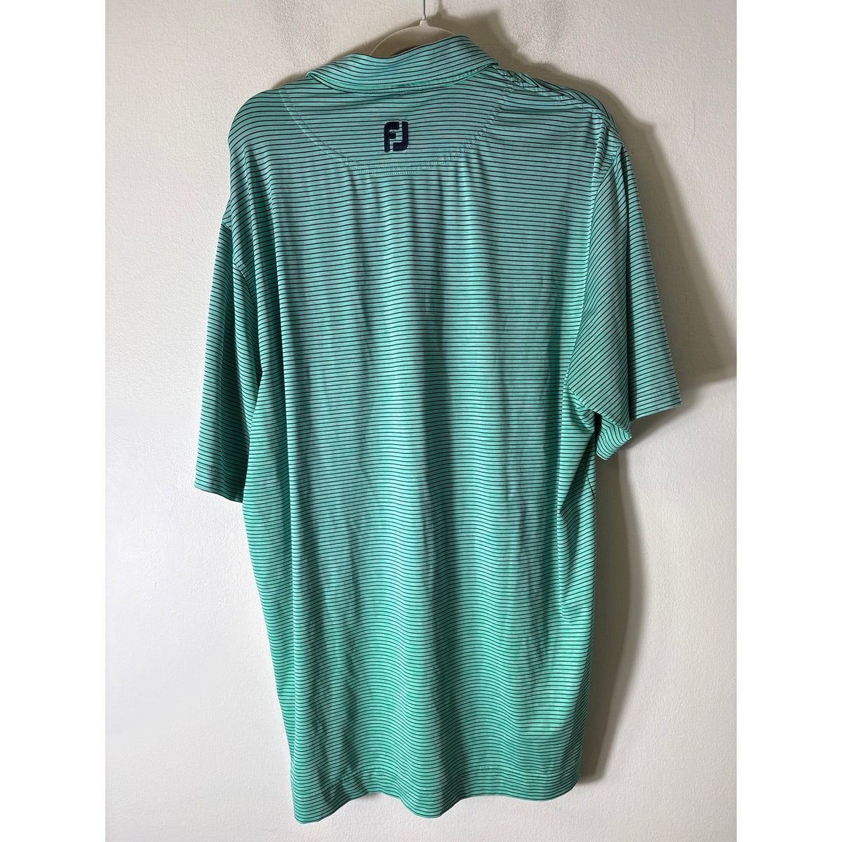 Foot Joy Mint Green Stripe Short Sleeve Golf Shirt Sz L