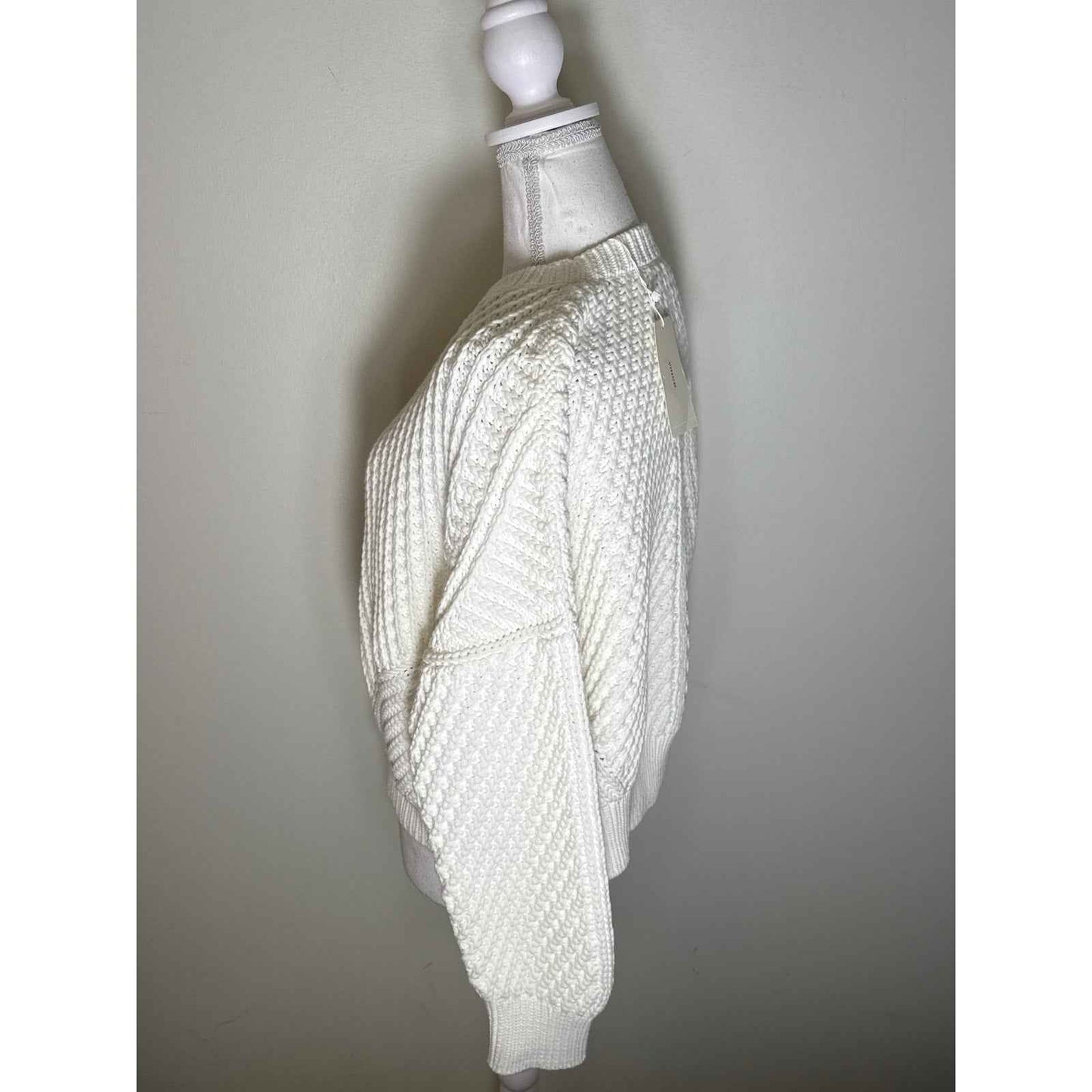 NWT Vince White Large Knit Long Sleeve Sweater sz L
