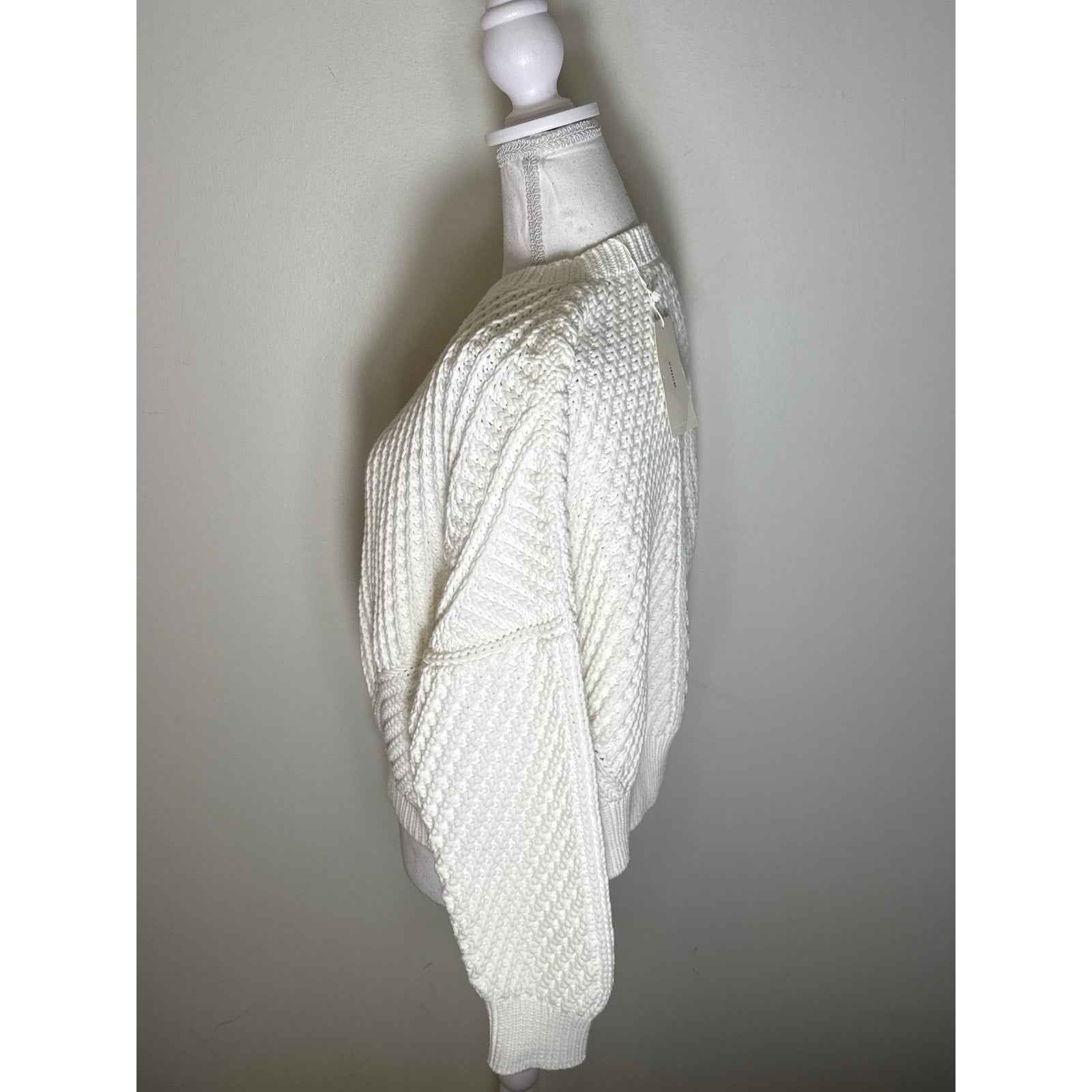 NWT Vince White Large Knit Long Sleeve Sweater sz L