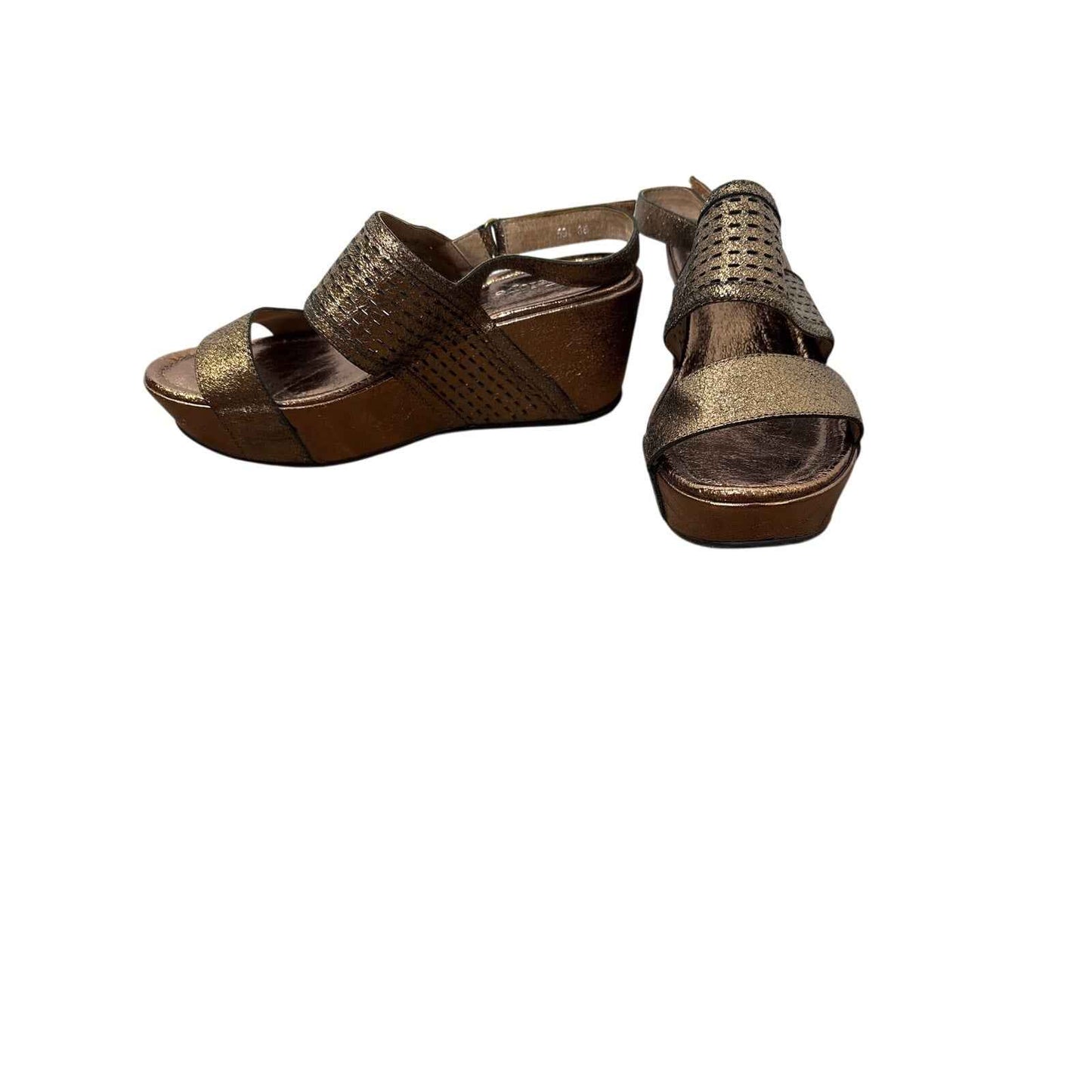 Antelope Bronze Two Strap Wedges Sz 38 (7.5)