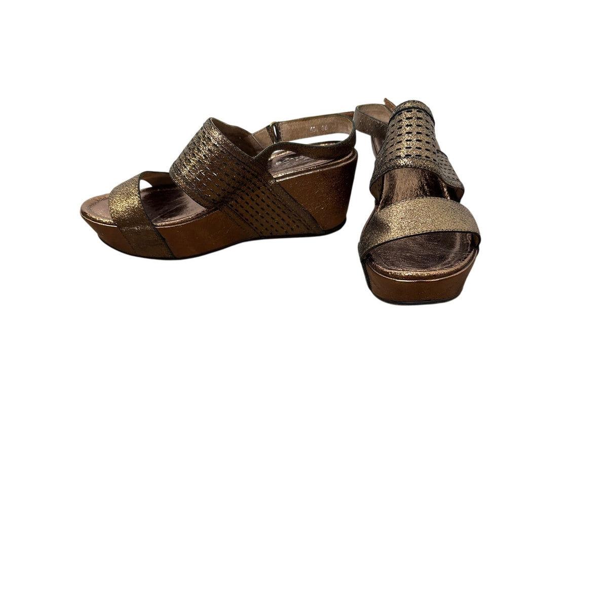 Antelope Bronze Two Strap Wedges Sz 38 (7.5)