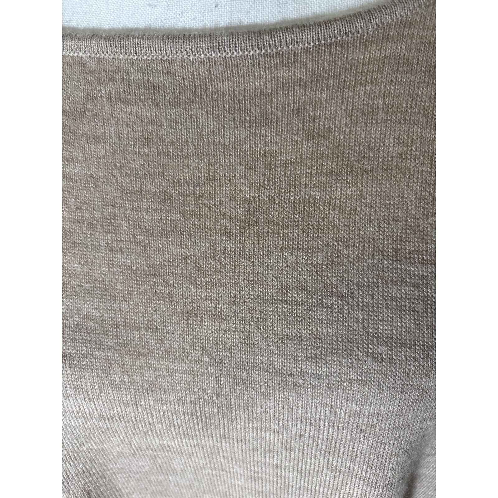 Alicia Adams Alpaca Beige Poncho Style Crew Neck Knit Sweater Sz OS
