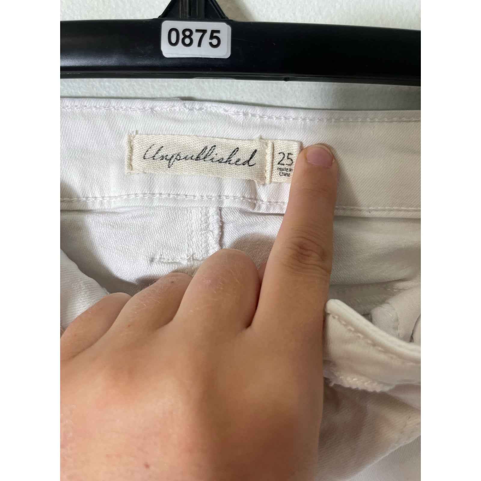 Unpublished Anthropologie White Mid Rise Skinny Jeans Sz 25/3