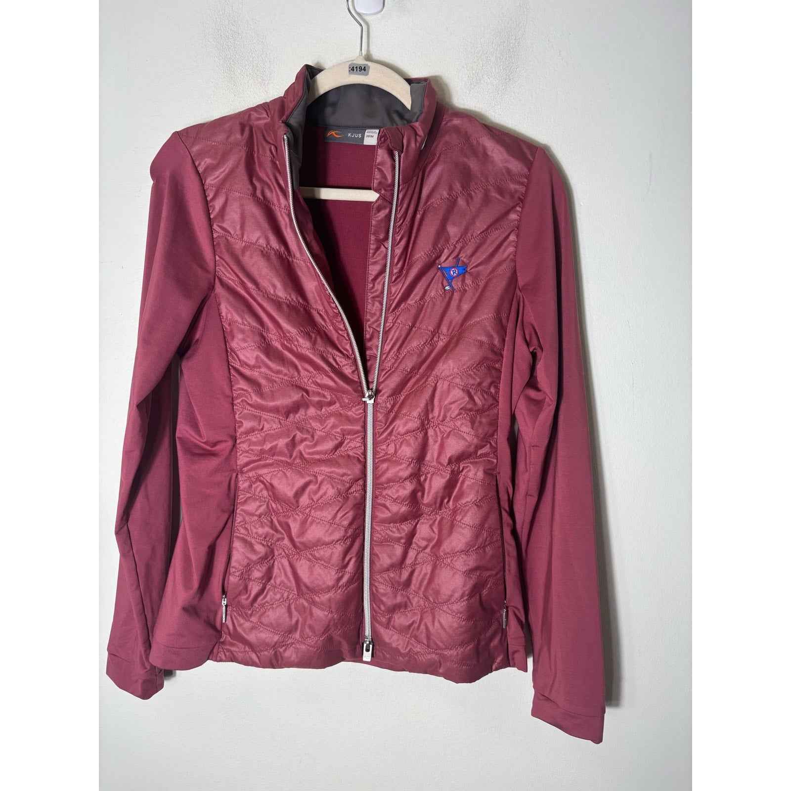 KJUS Maroon Long Sleeve Mixed Media Golf Jacket Sz M