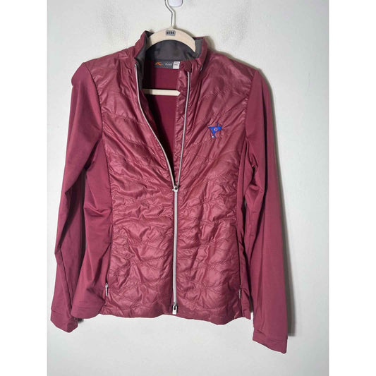 KJUS Maroon Long Sleeve Mixed Media Golf Jacket Sz M