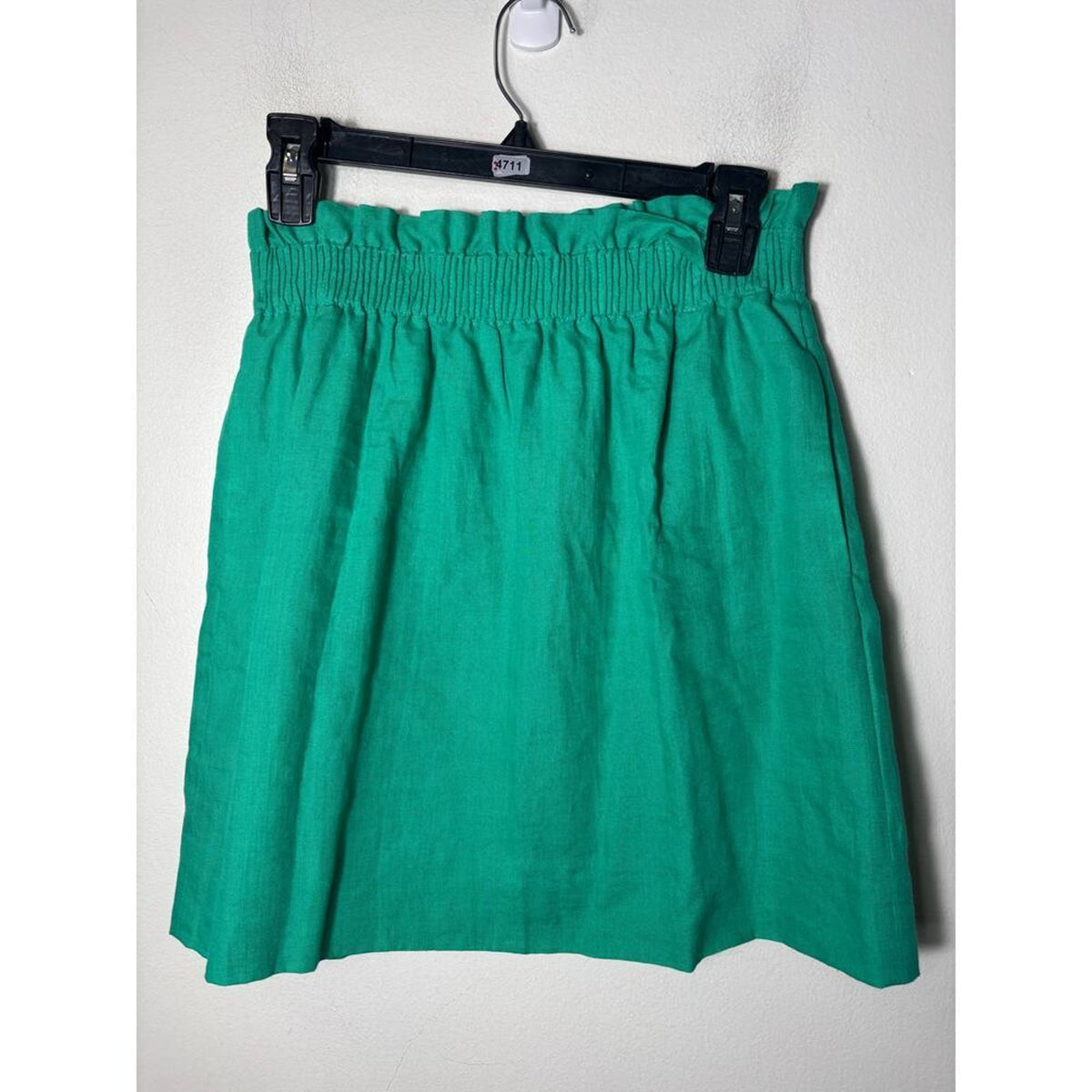 J Crew Kelley Green Linen Mini Skirt Size 2