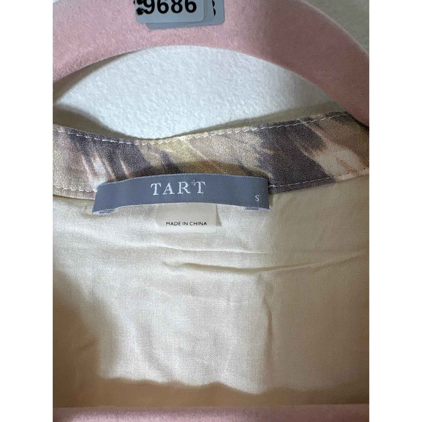 Tart Yellow Brush Stroke Flutter Sleeve Mini Dress Sz S