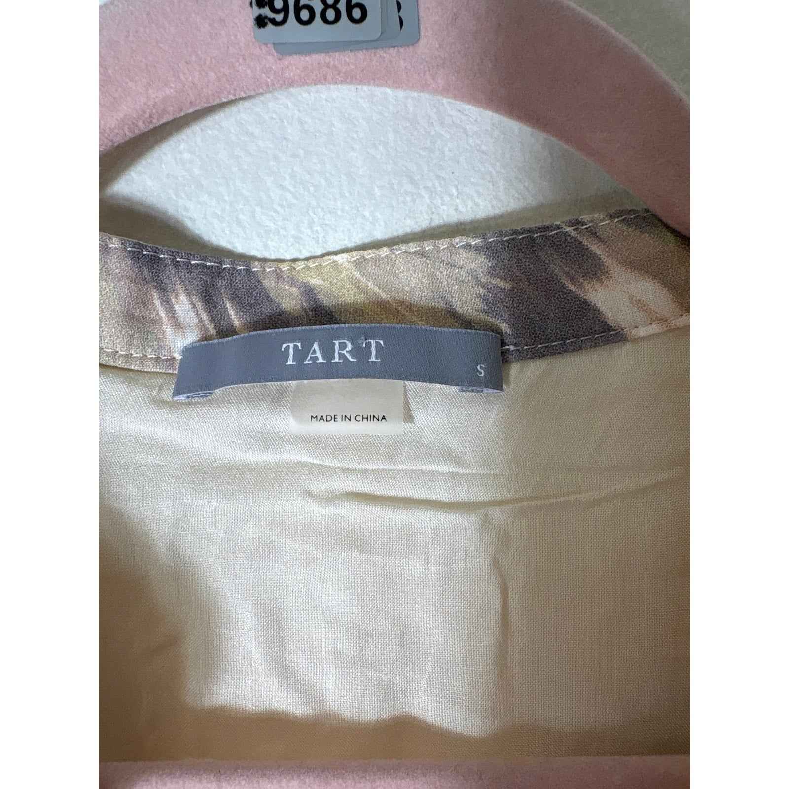 Tart Yellow Brush Stroke Flutter Sleeve Mini Dress Sz S
