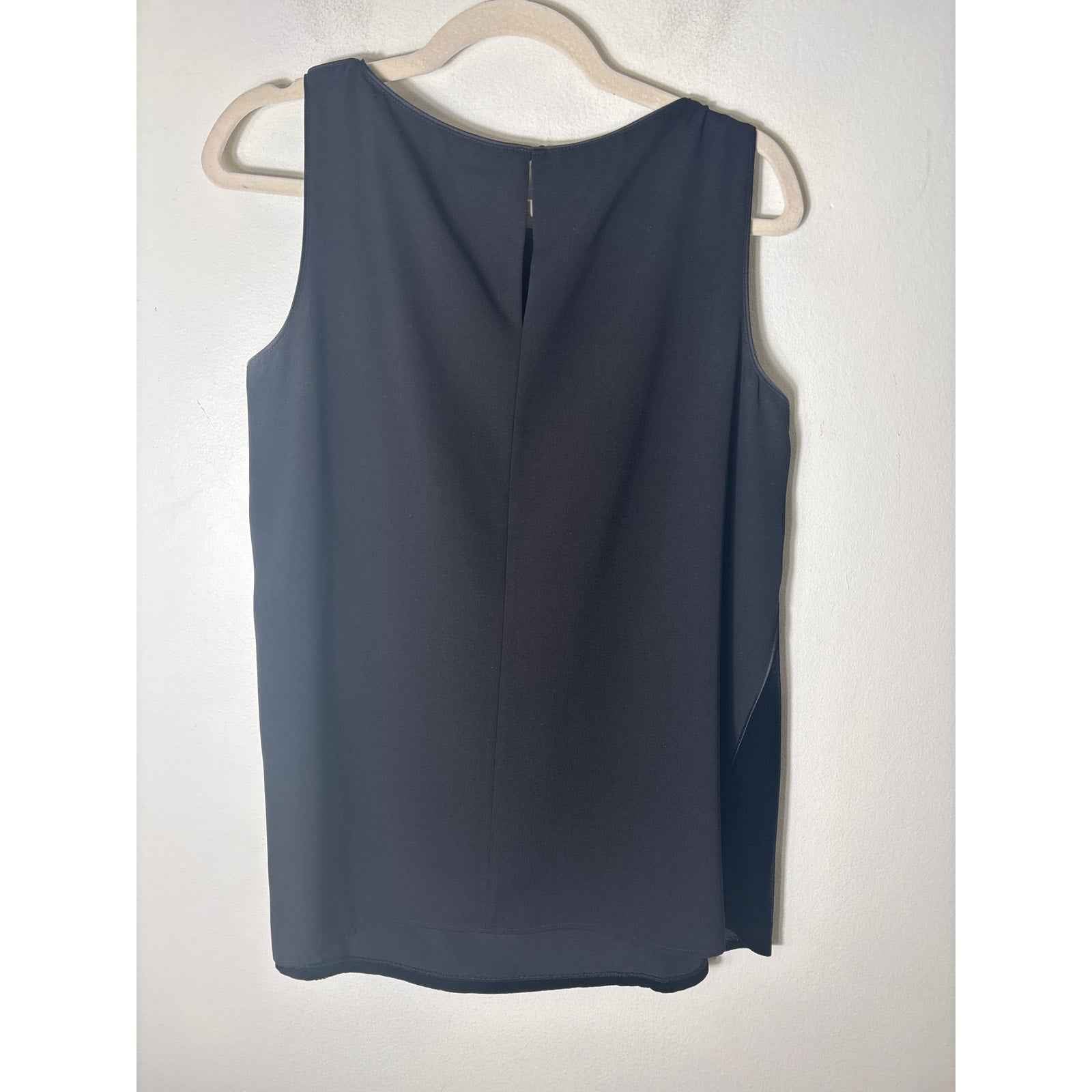 Lafayette Black Front Velvet Sleeveless Top Sz M