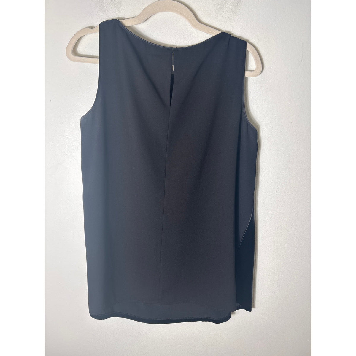 Lafayette Black Front Velvet Sleeveless Top Sz M
