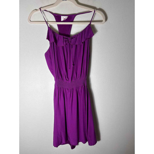 Parker Fushia Racerback Silk Knee Length Dress sz M