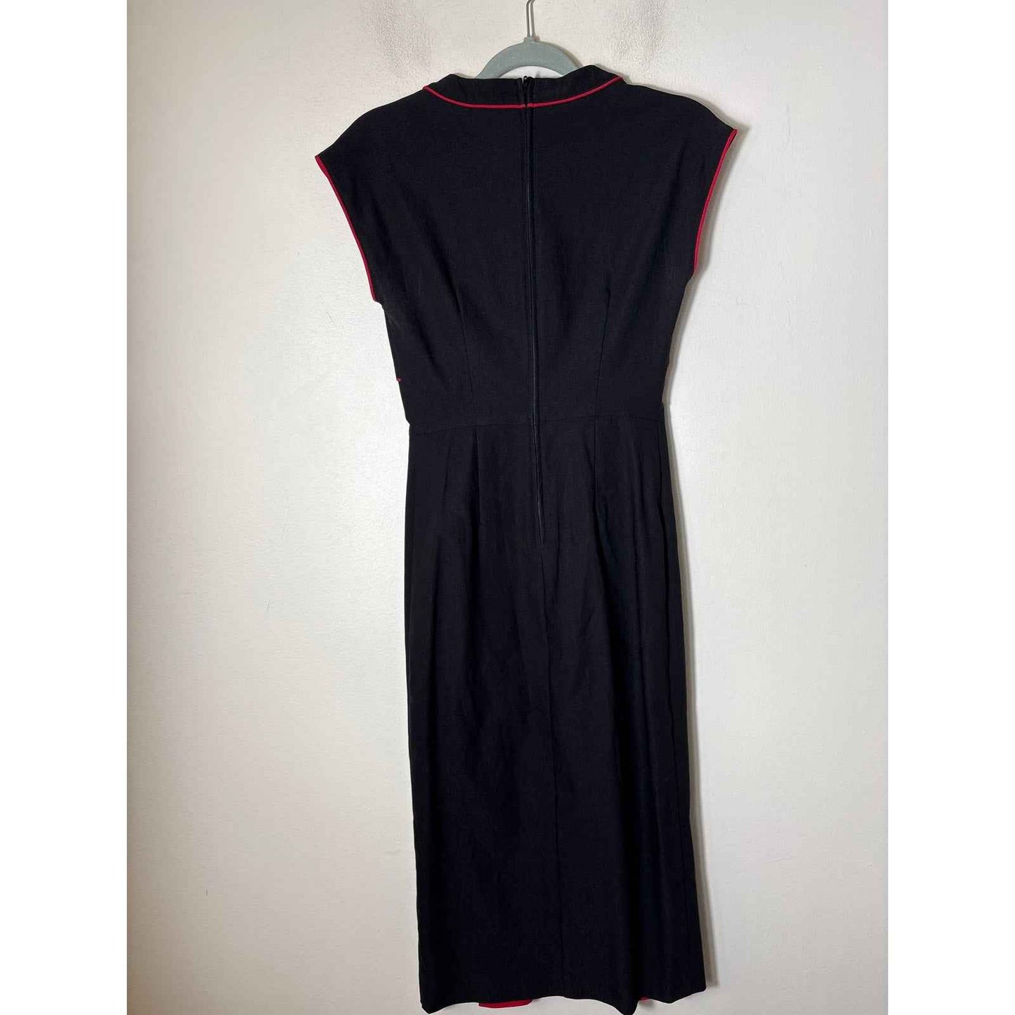 Stop Staring Black Red Cap Sleeve Body Con Maxi Dress Sz L