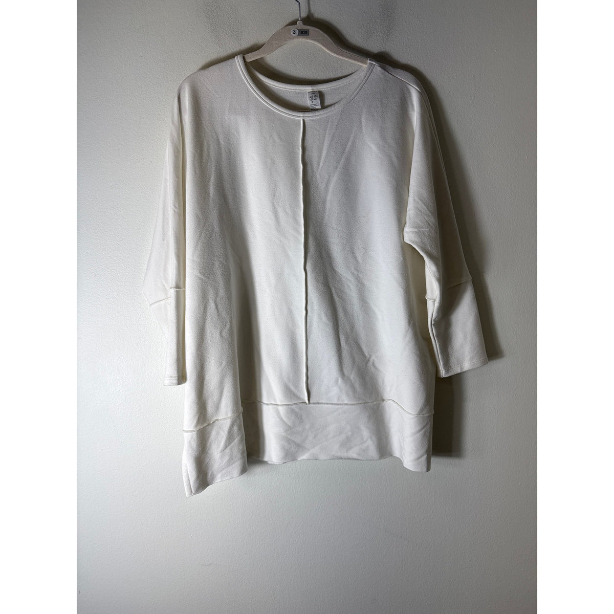 Spanx Winter White Long Sleeve Oversized Knit Shirt sz M