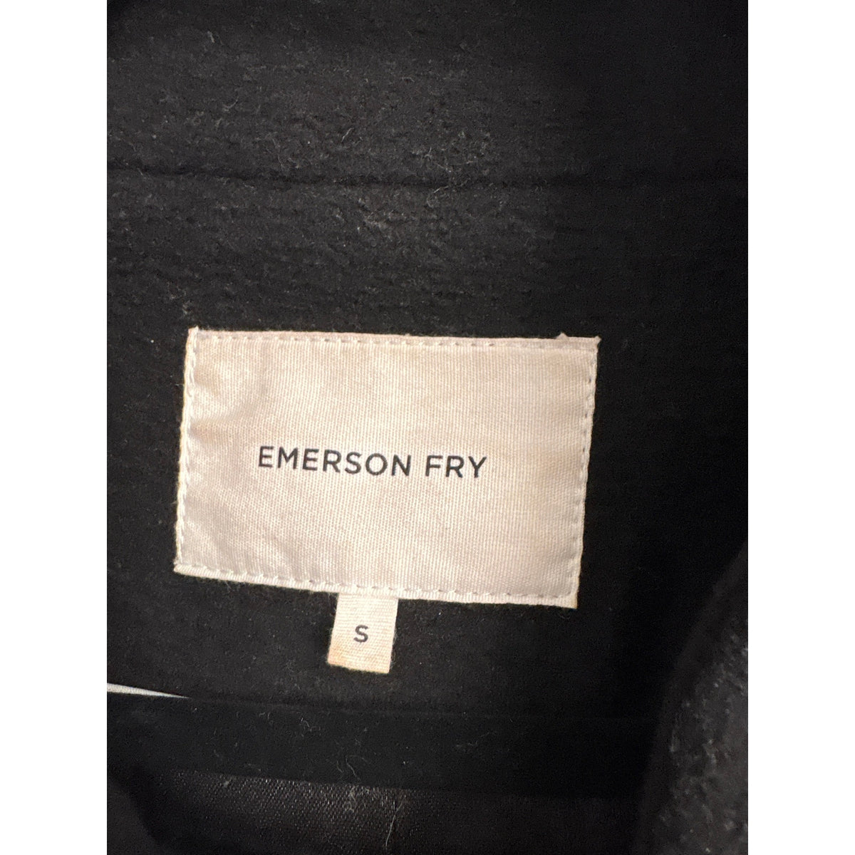 Emerson Fry Black Short Sleeve Wool Coat Sz S
