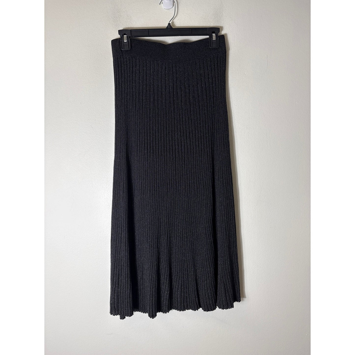J. McLaughlin Charcoal Sparkle Pleated Maxi Skirt Sz S