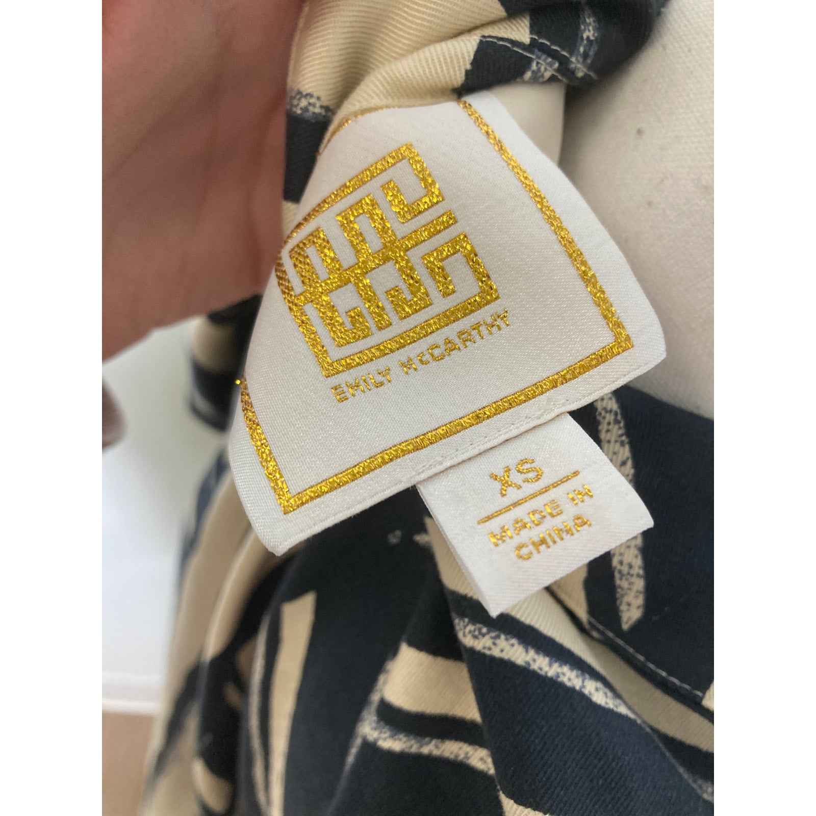 Emily McCarthy Navy and Cream Tuni Dress Sz XS