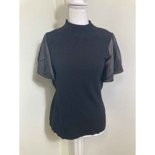 Melissa Nepton Black Turtleneck Sweater Top Sz M