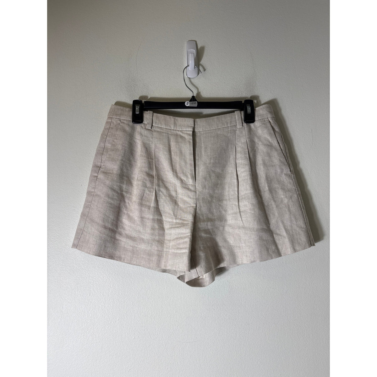 J. Crew Oatmeal Pleated Linen Short Shorts Sz 10
