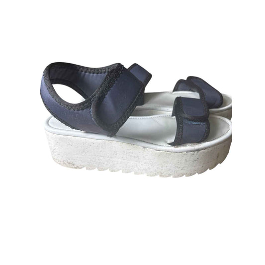 Twoobs Navy White Platform Sandals Sz 38