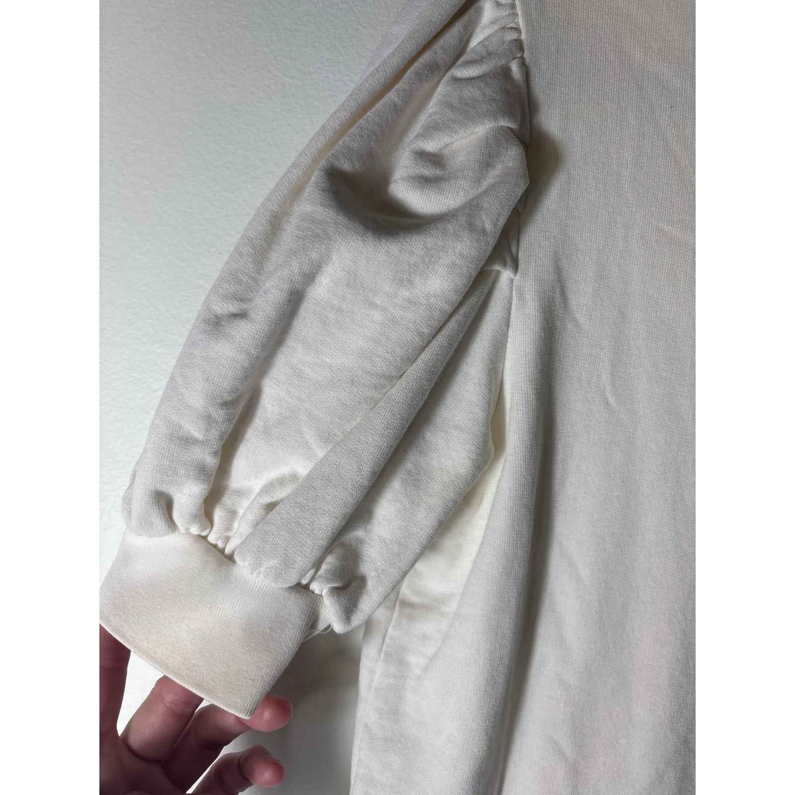 Frame Off White Half Puff Sleeve Cotton Top Sz M