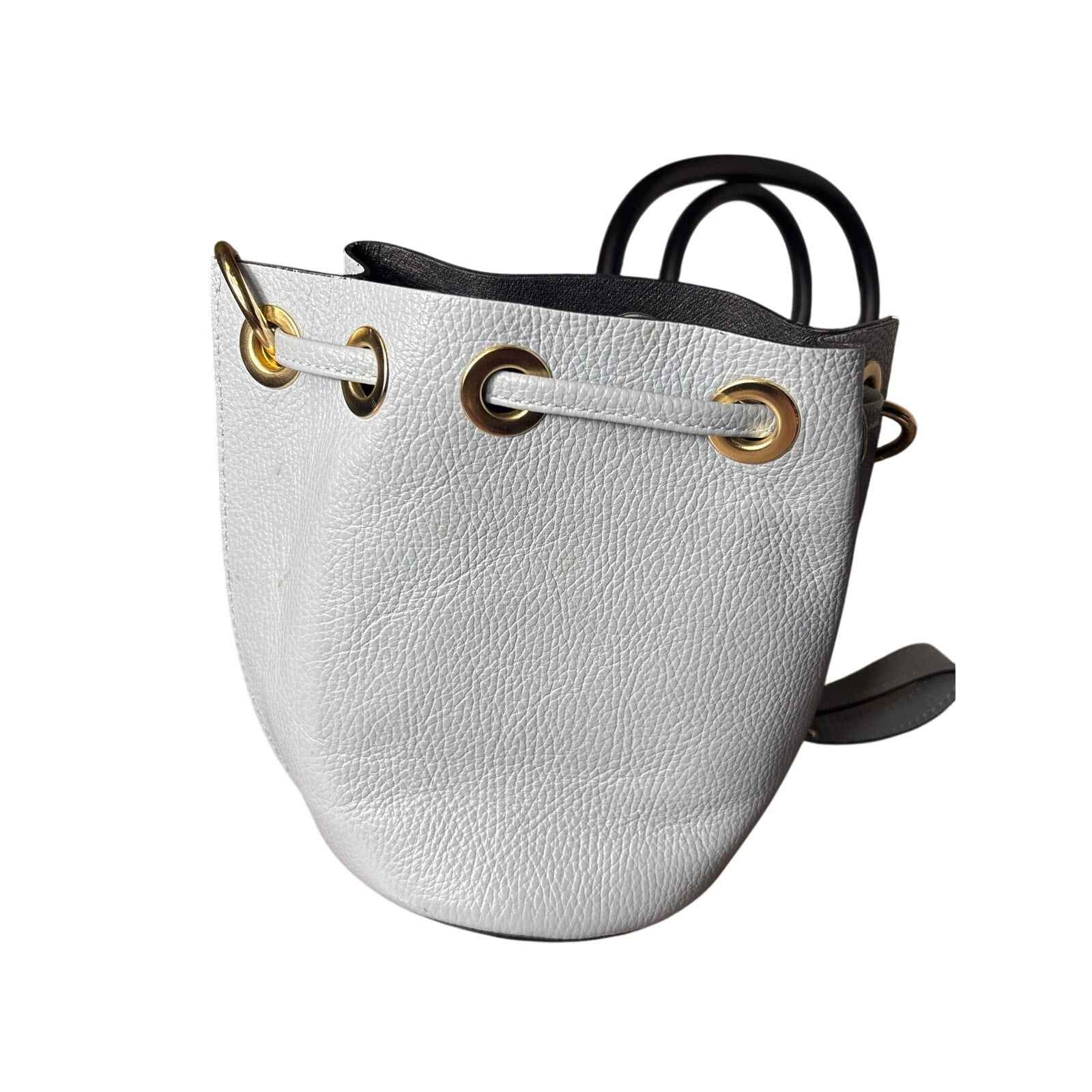 Borse in Pelle Light Blue Pebbled Leather Bucket Bag