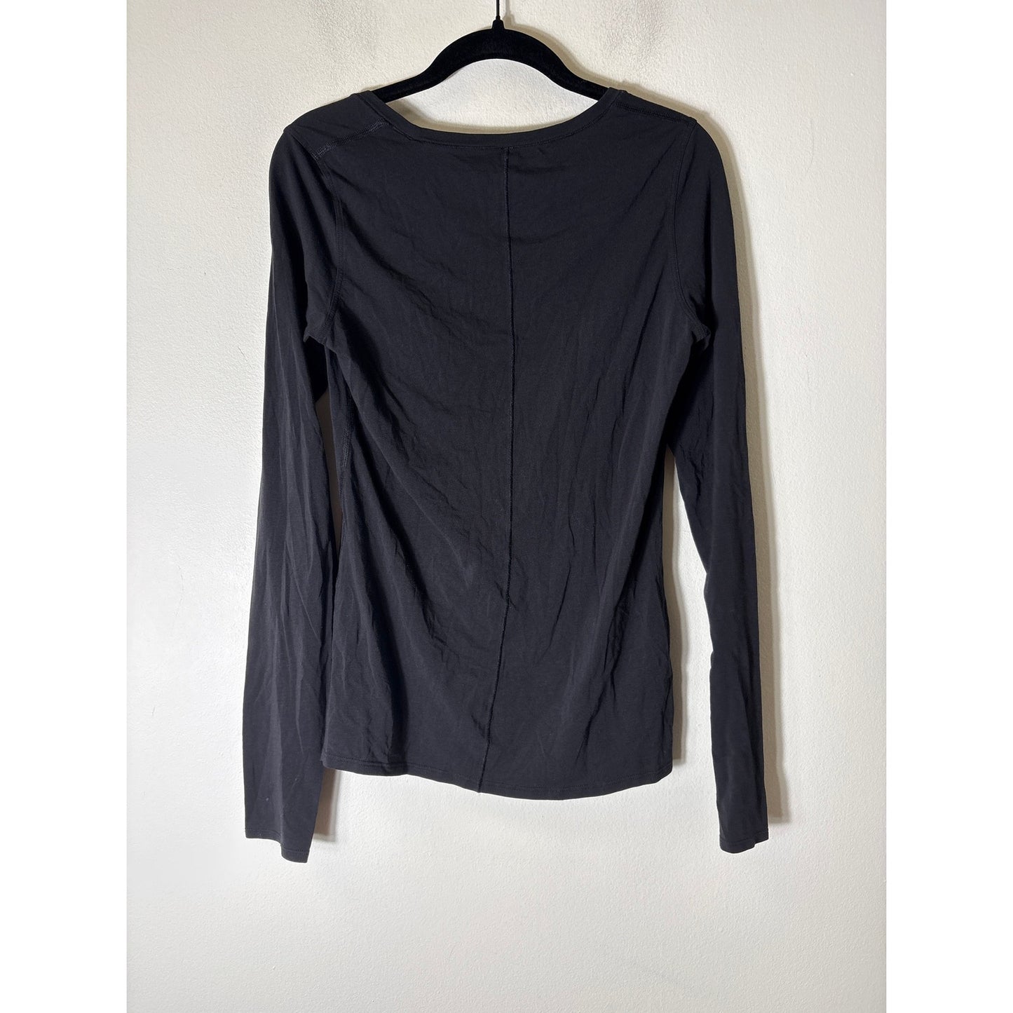 Lululemon Black Long Sleeve Boat Neck Athletic Top Sz 8