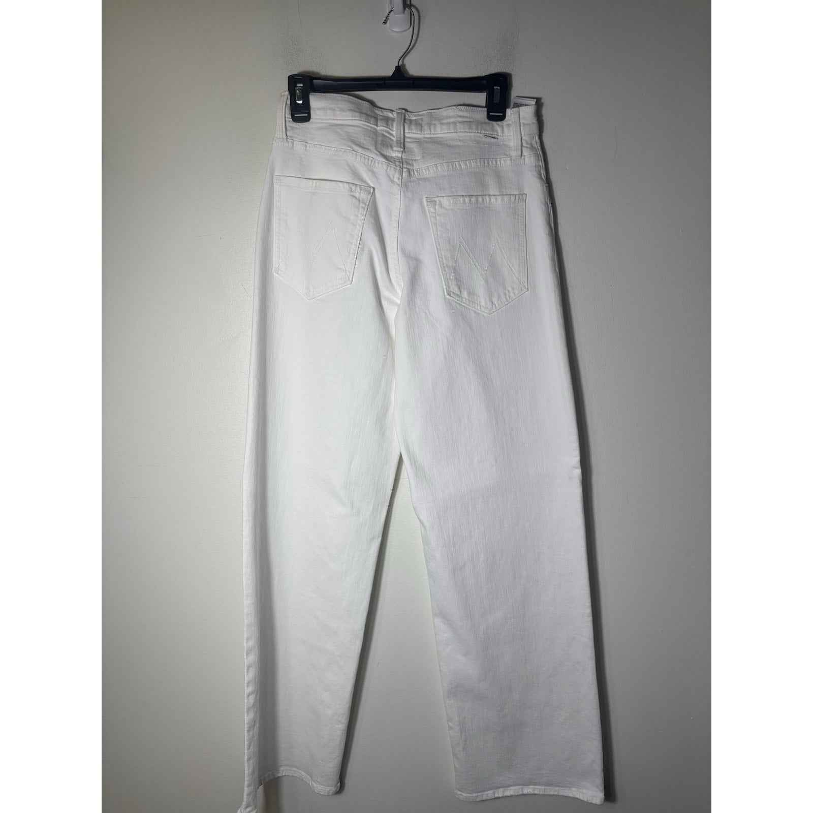 Mother Superior White The Spinner Zip Sneak Denim Jeans Sz 27
