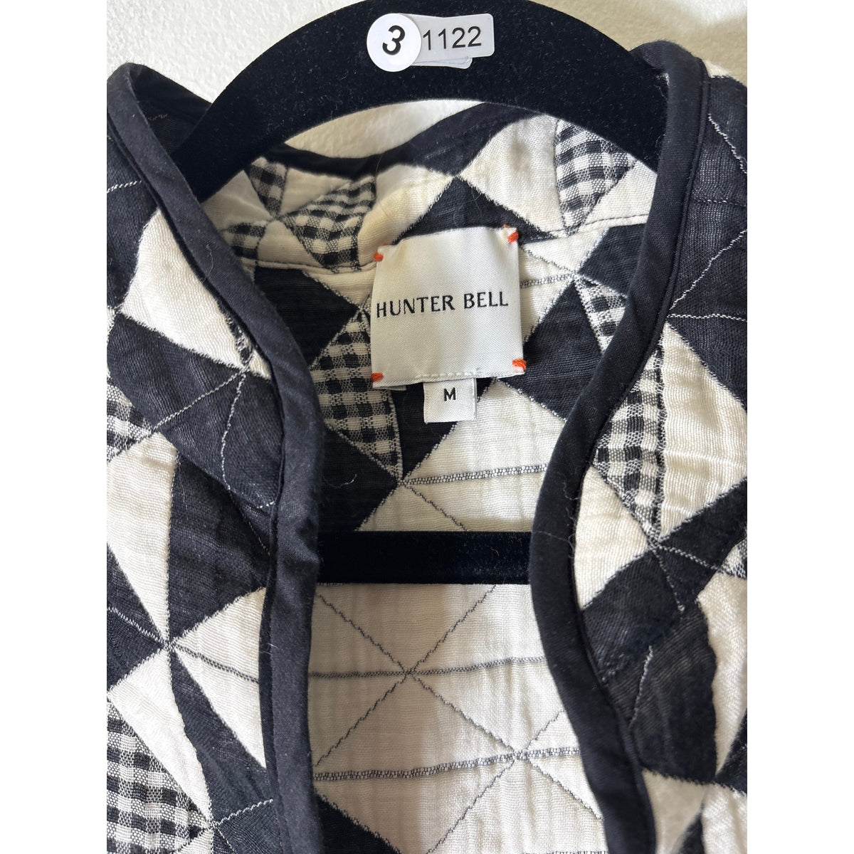 Hunter Bell Black and White Patchwork Long Sleeve Jacket Sz M