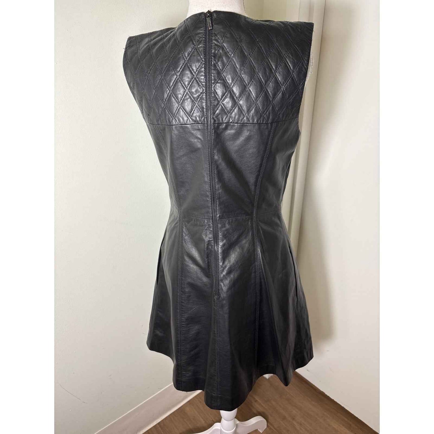 Miss Wu 100% Leather Mini Dress Sz 8