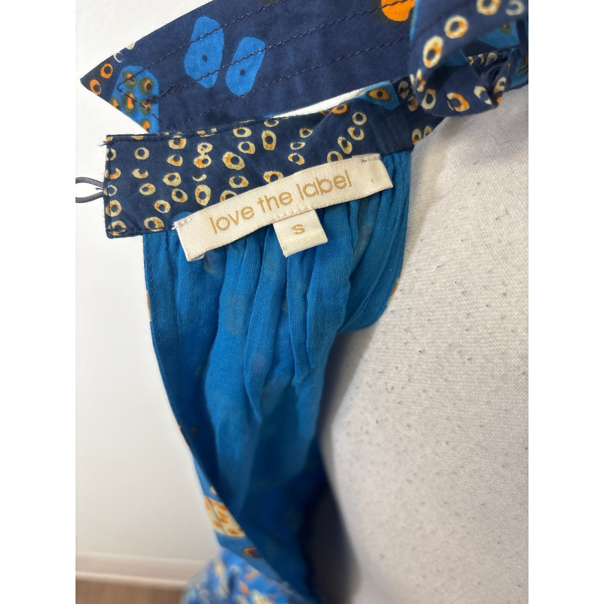 Love The Label Blue TIe Shoulder Maxi Dress Sz S
