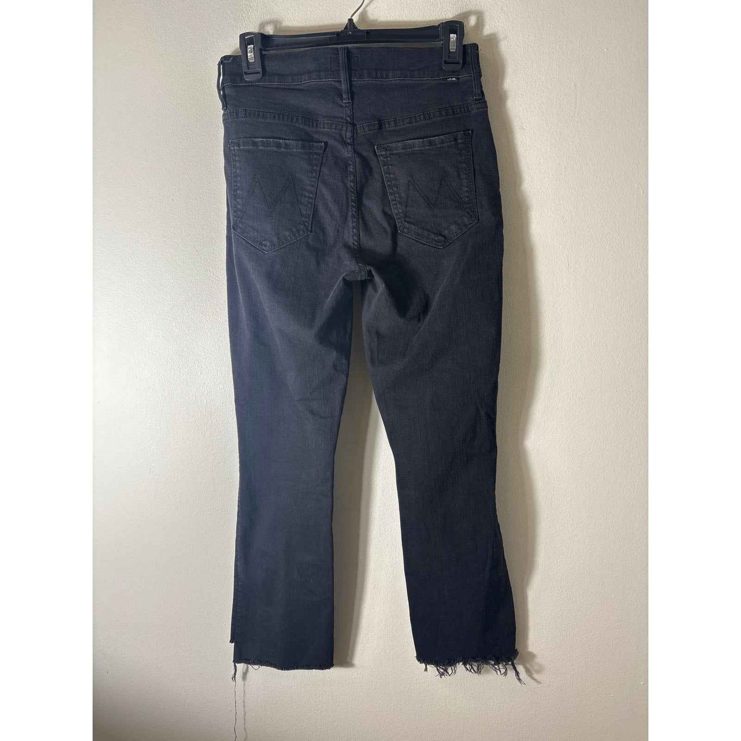 Mother Black "The Crop Step Fray" Straight Leg Denim Jean Sz 29