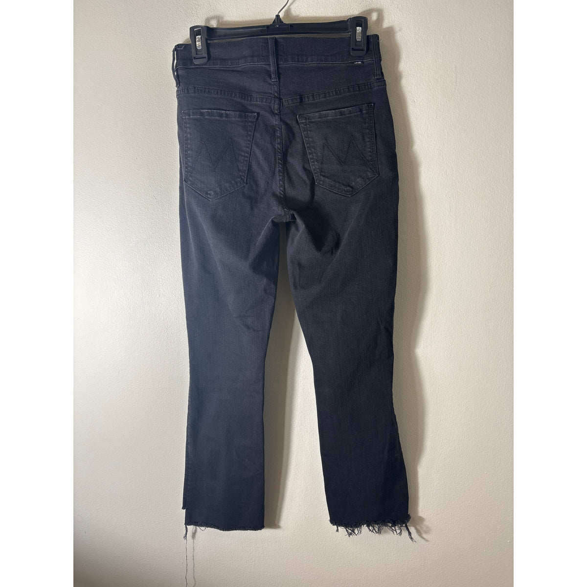 Mother Black "The Crop Step Fray" Straight Leg Denim Jean Sz 29