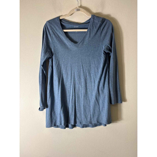 Pure J.Jill Blue Shirred Back Tunic Tee Sz SP