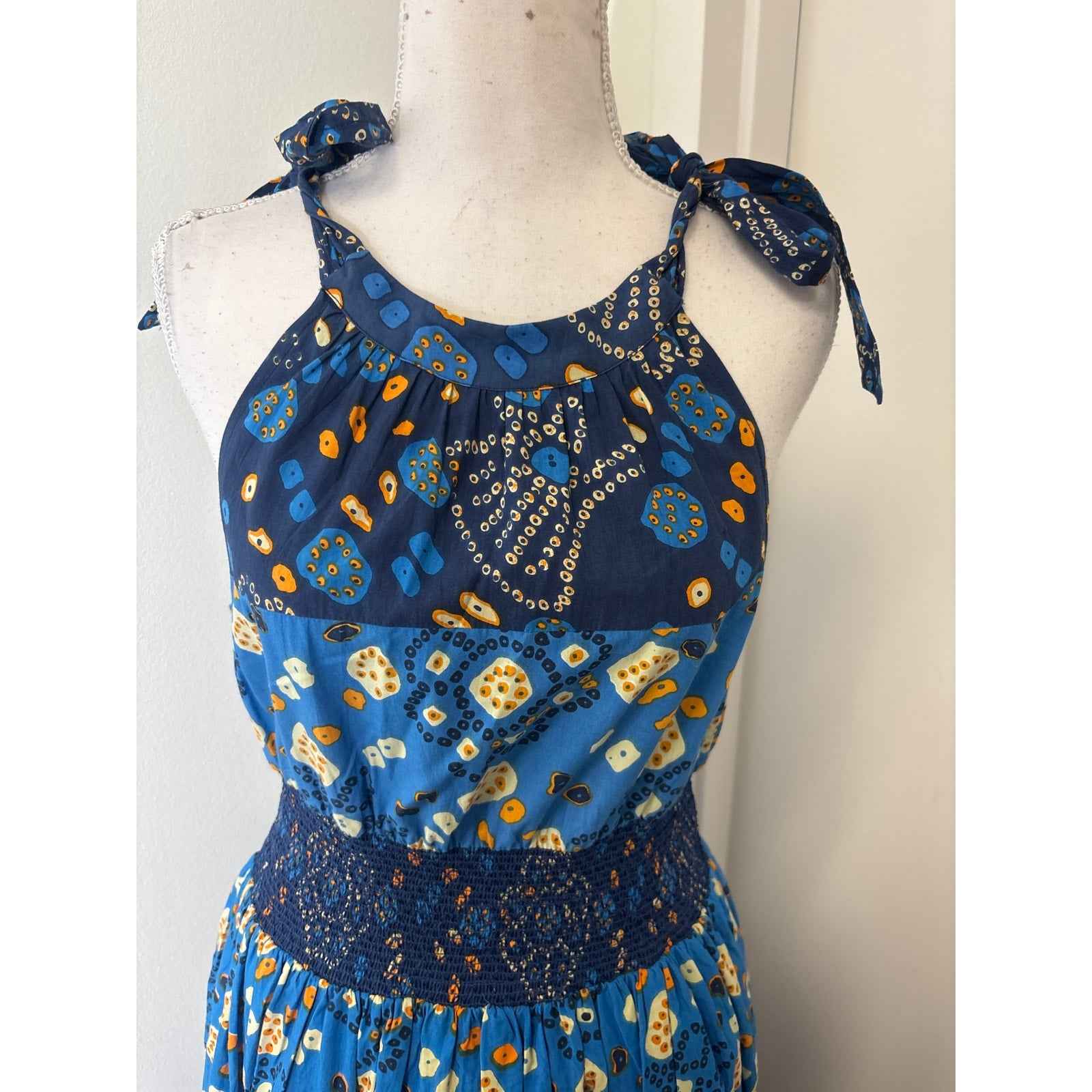 Love The Label Blue TIe Shoulder Maxi Dress Sz S