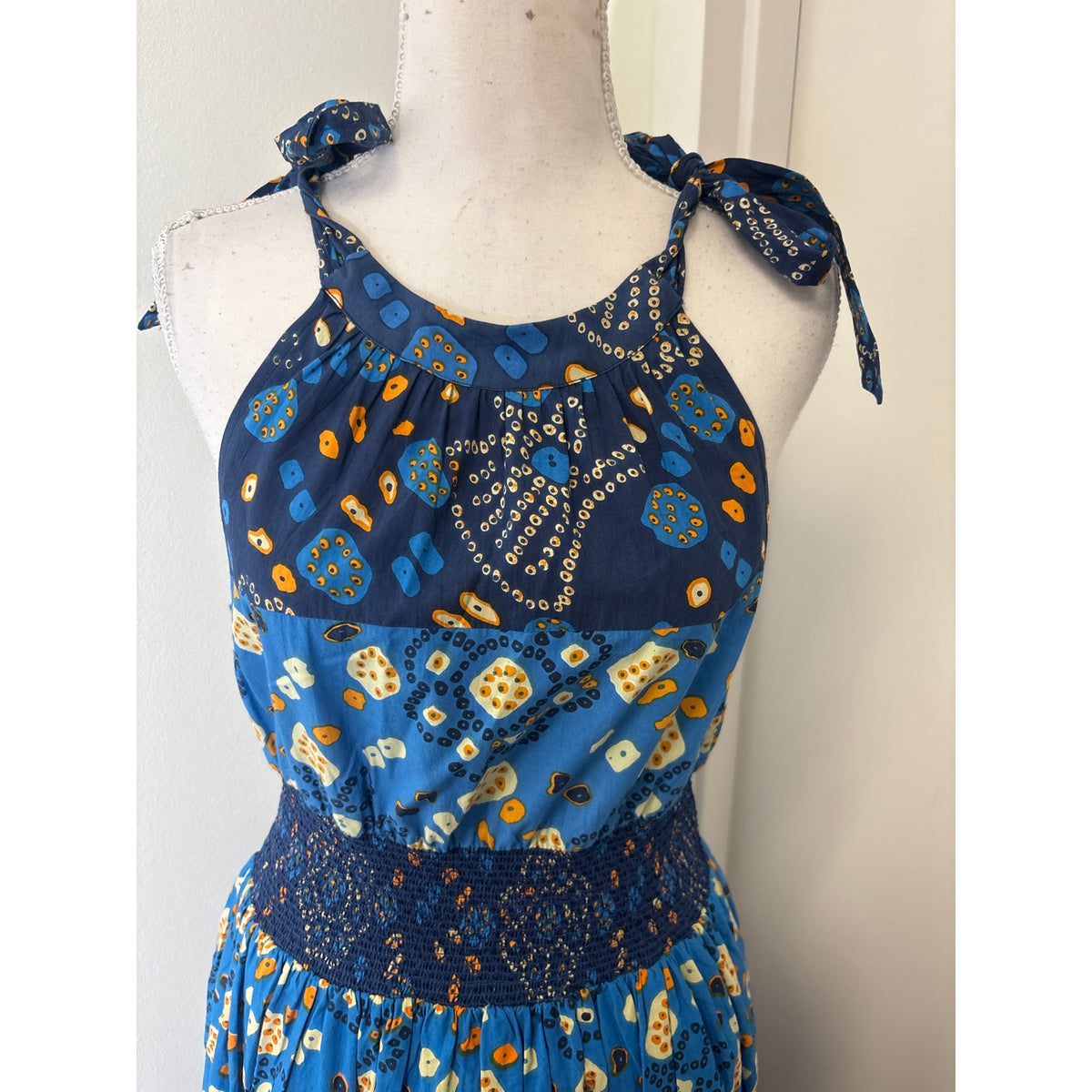 Love The Label Blue TIe Shoulder Maxi Dress Sz S