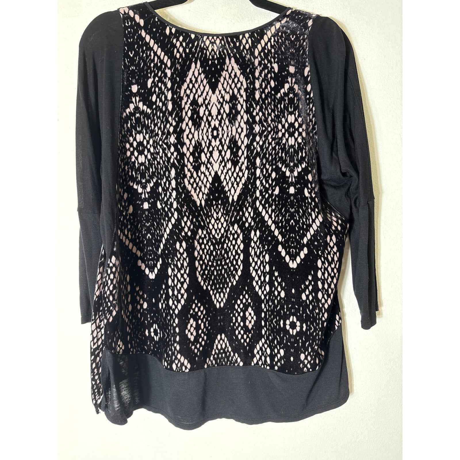 Rebecca Taylor Black Mixed Media Long Sleeve Shirt Sz 2