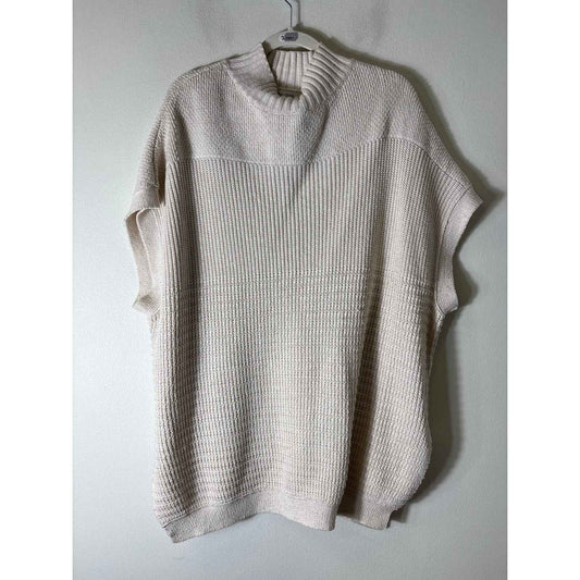 Bishop + Young Cream Knit Mock Neck Sweater Sz M/L