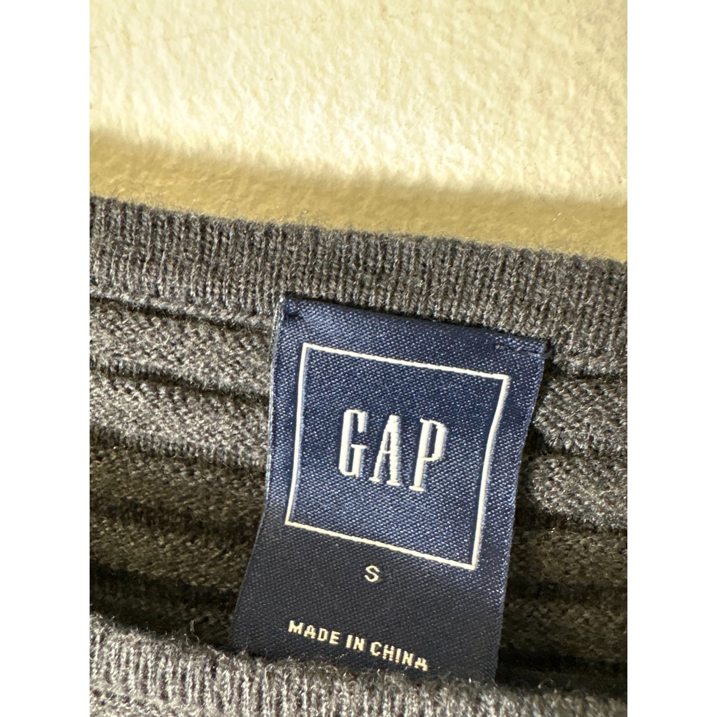 Gap Charcoal Gray Long Sleeve Ribbed Long Sleeve Sweater Sz S