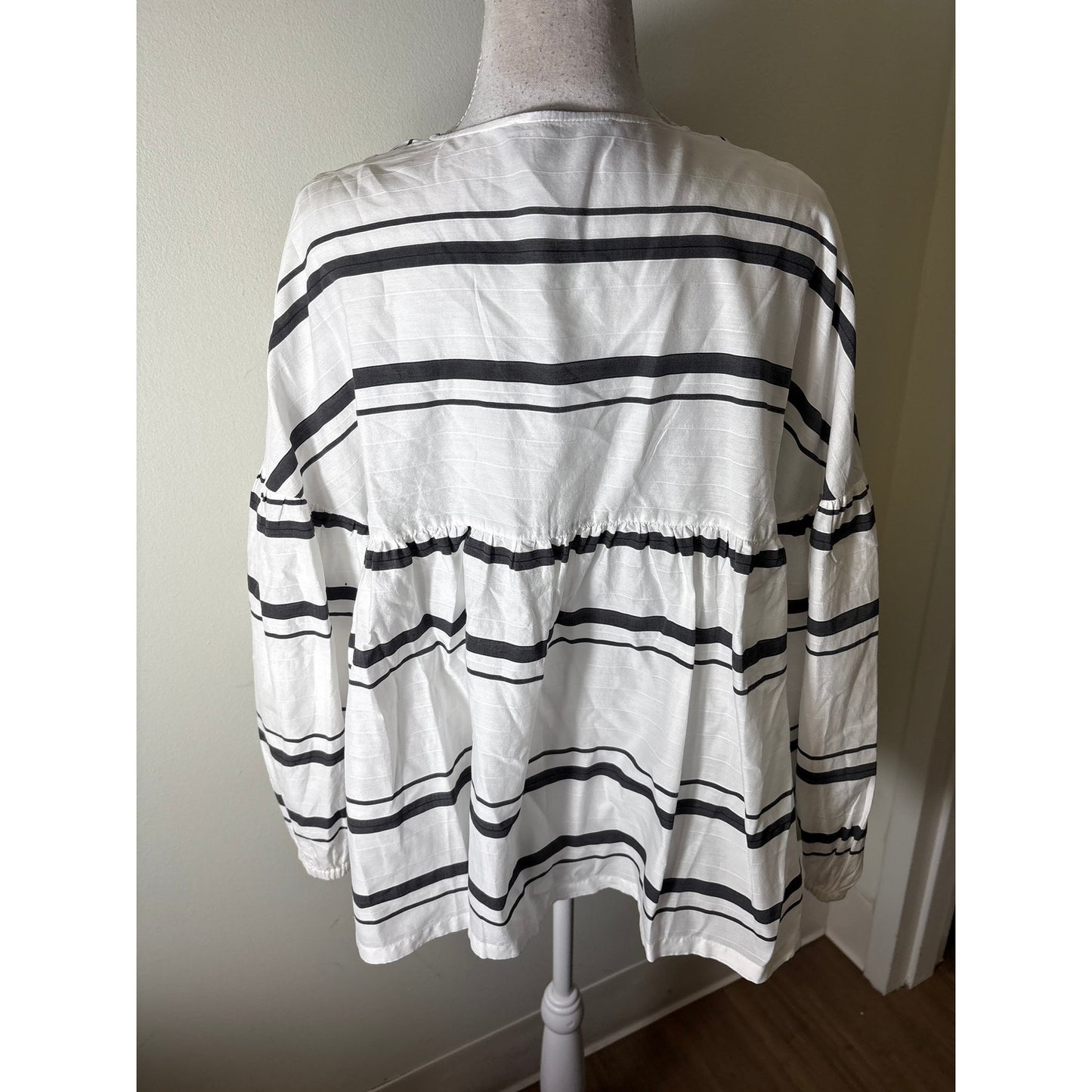 Piazza Sempione Black and White Stripe Italian Shirt Sz 50