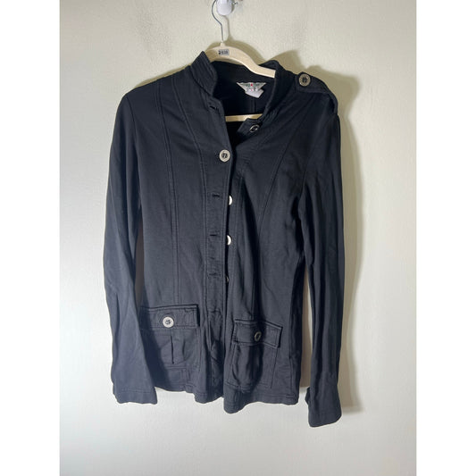 Hard Tail Black Buttoned Jacket/Blazer Sz L