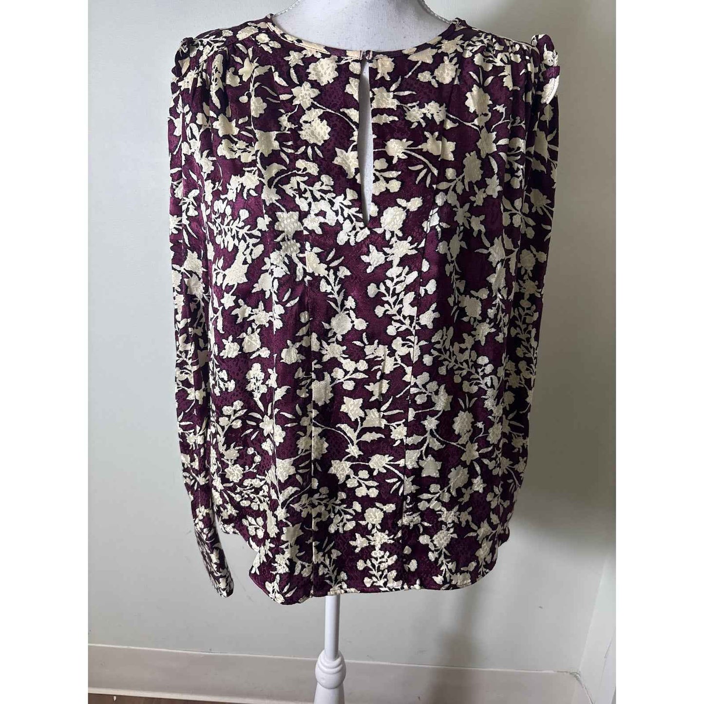 MNG (Mango) Magenta and Off White Long Sleeve Shirt Sz 8